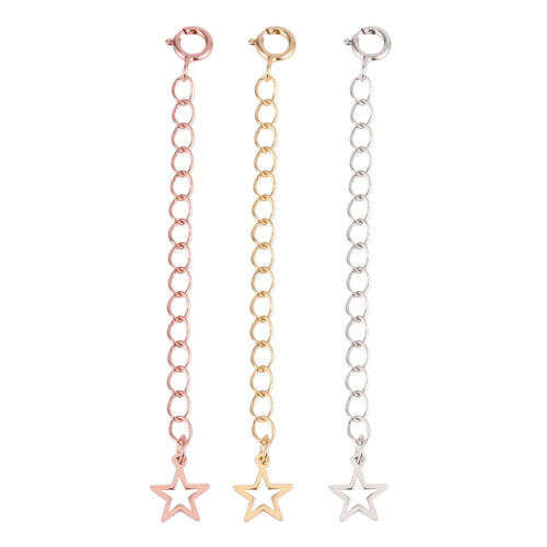 Ensemble collier et bracelet d'extension cœur style étoile