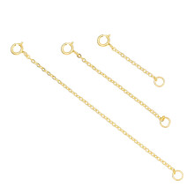 Chaîne d'extension de collier en argent plaqué or (3 pièces)