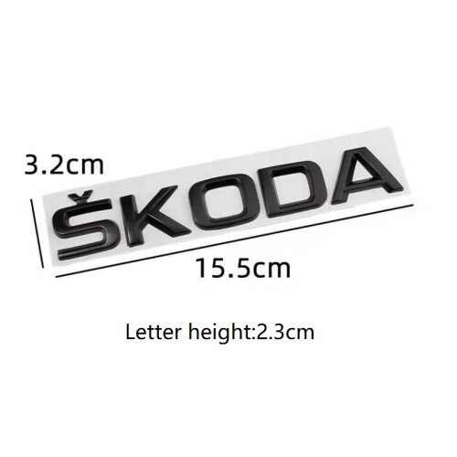 Gloss Black For Skoda Letters/Badge Boot Trunk Tailgate Rear 2
