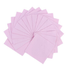 Chiffon de nettoyage pour bijoux en microfibre double face rose, 100 pièces