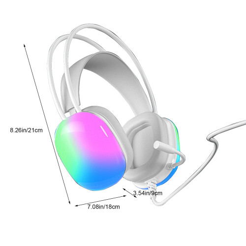 MERILER wired gaming headset with USB, RGB light, 2