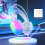 MERILER wired gaming headset with USB, RGB light, 4