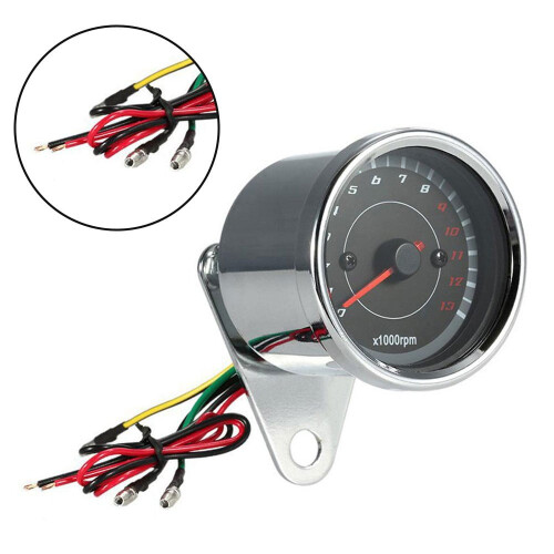 Motorcycle Tachometer 12V LED Backlight 13000 RPM