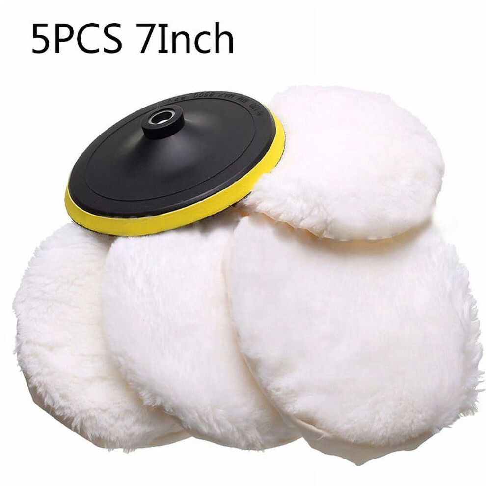 Wool Buffing Pad For Car Polishing 7 Inch 5Pcs 9314556054037