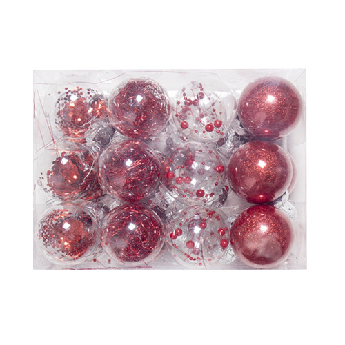YiFudd, palline di Natale in plastica, 24 pezzi 1