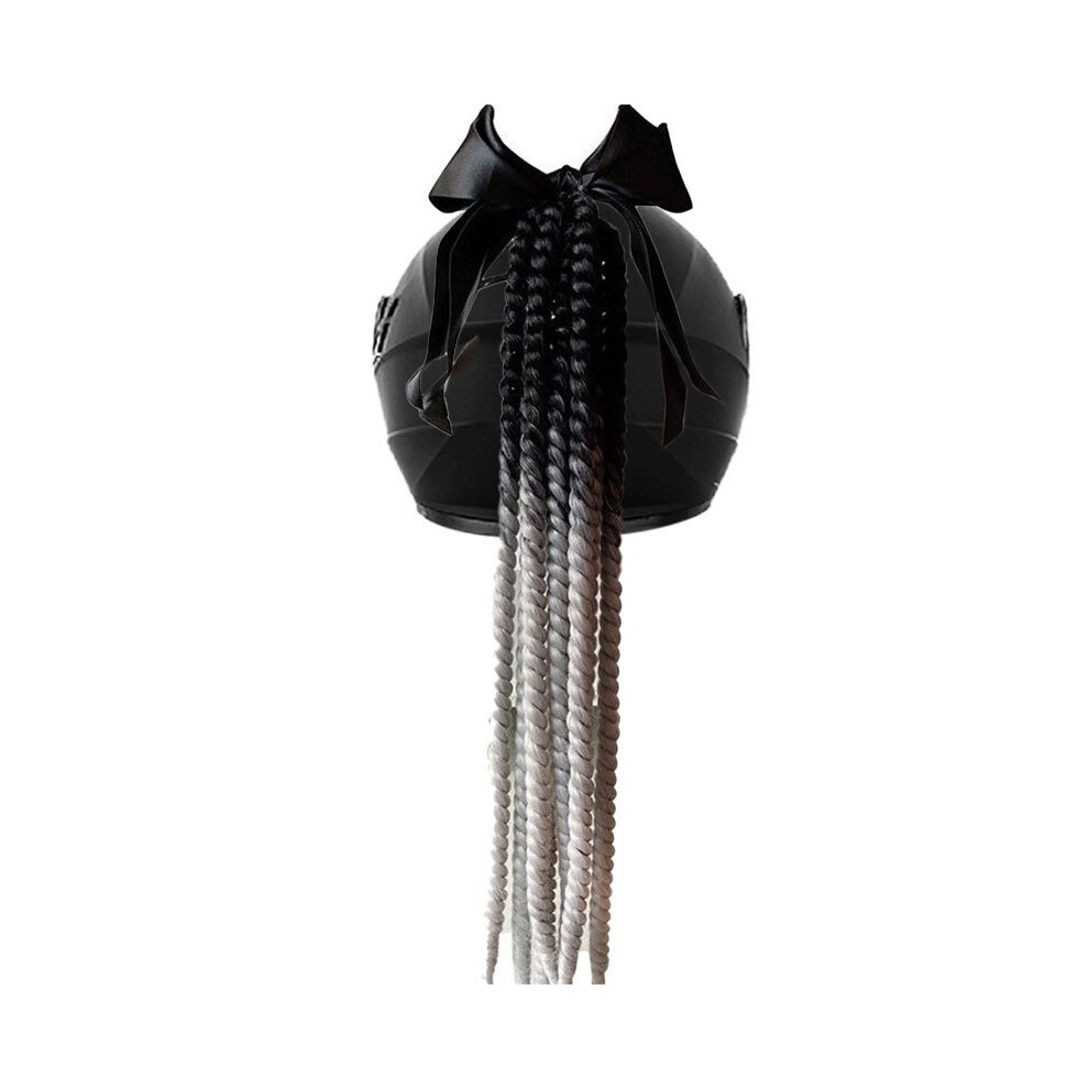 (3) Helmet Decoration Accessories Color Fried Dough Twists Braid Of Wig Detachable Helmet Wig Bow Twist Braid Fashion Wig 6910906950559