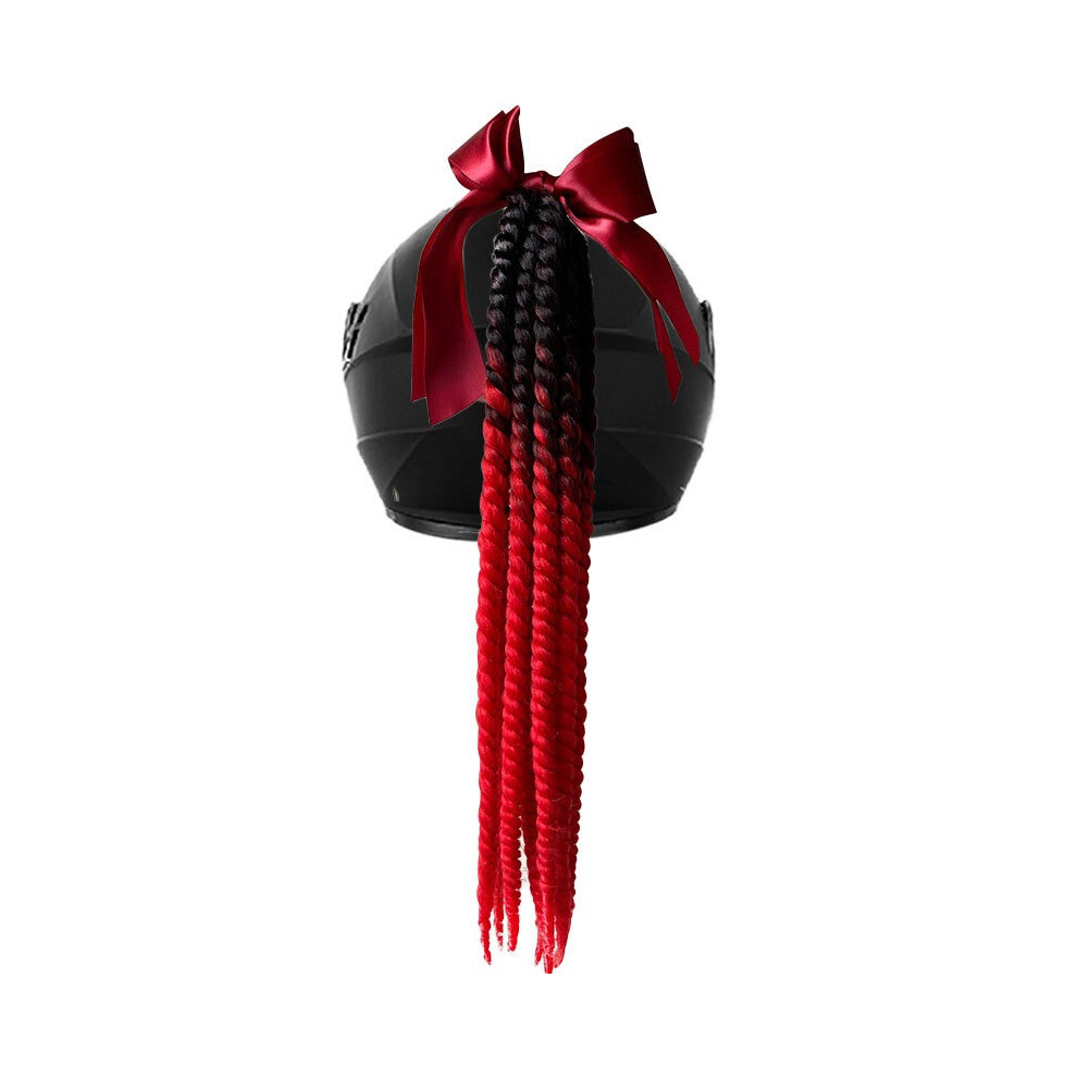 (2) Helmet Decoration Accessories Color Fried Dough Twists Braid Of Wig Detachable Helmet Wig Bow Twist Braid Fashion Wig 6910906950542