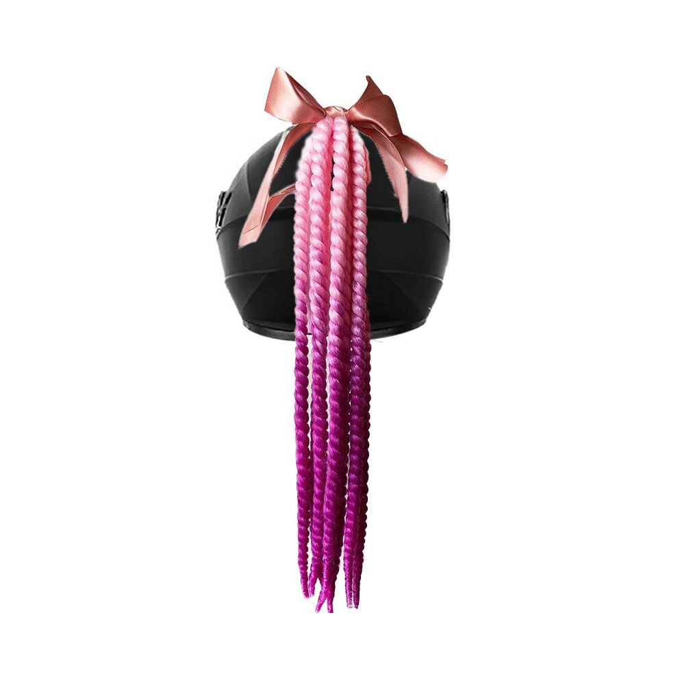 (1) Helmet Decoration Accessories Color Fried Dough Twists Braid Of Wig Detachable Helmet Wig Bow Twist Braid Fashion Wig 6910906950535