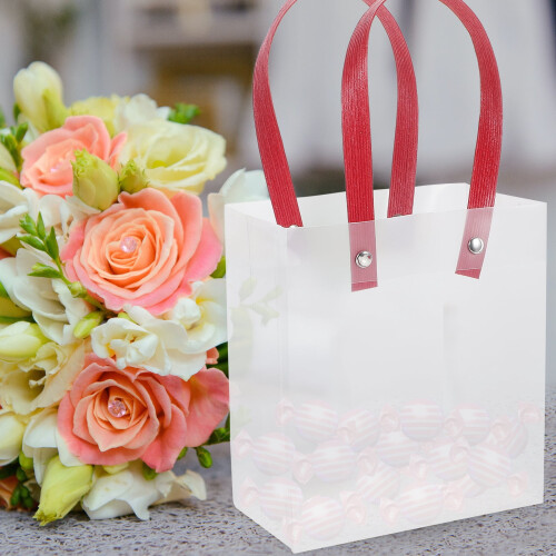 Plastic Gift Bag Transparent with Handles 10 Pcs 1