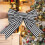 Black and White Striped Linen Bowknots 4 pcs 4