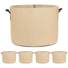 5-Pack 10 Gallon Plant Grow Bags Fabric Pots with Handles for Fruits, Vegetables, Flowers Non Woven Tree Bag