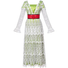 (M) Damen Rose DeWitt Bukater inspiriertes Spitzen Kleid romantisches Tea Gown Regency Maxikleid fuer Erwachsene