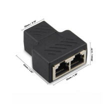 LAN Ethernet Splitter Adapter RJ45 Female to Female 2-port