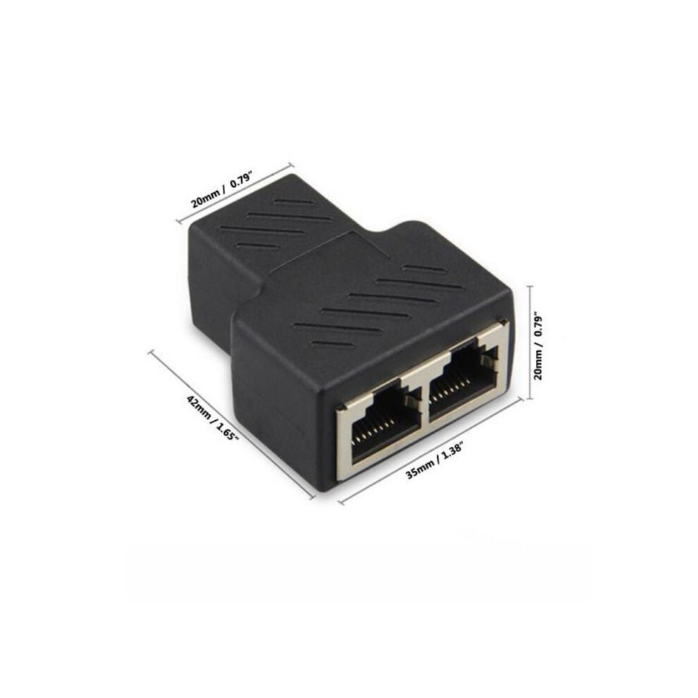 Lan Ethernet Splitter Adapter Rj45 Female To Female 2-Port 969218249888