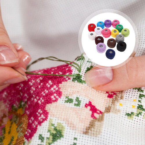 Embroidery Thread Set Cotton Craft Supply 16 Rolls 1