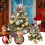 Viflosae Mini Flocked Christmas Tree 17.7" with 20 LED 8