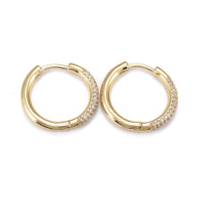 Brass Huggie Hoop Earrings Gold Plated 20x2.5mm 2 Pair