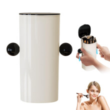 Suporte automático para pincéis de maquiagem Winysin com 4 compartimentos e tampa, compatível com penteadeira, mesa e bancada de banheiro.