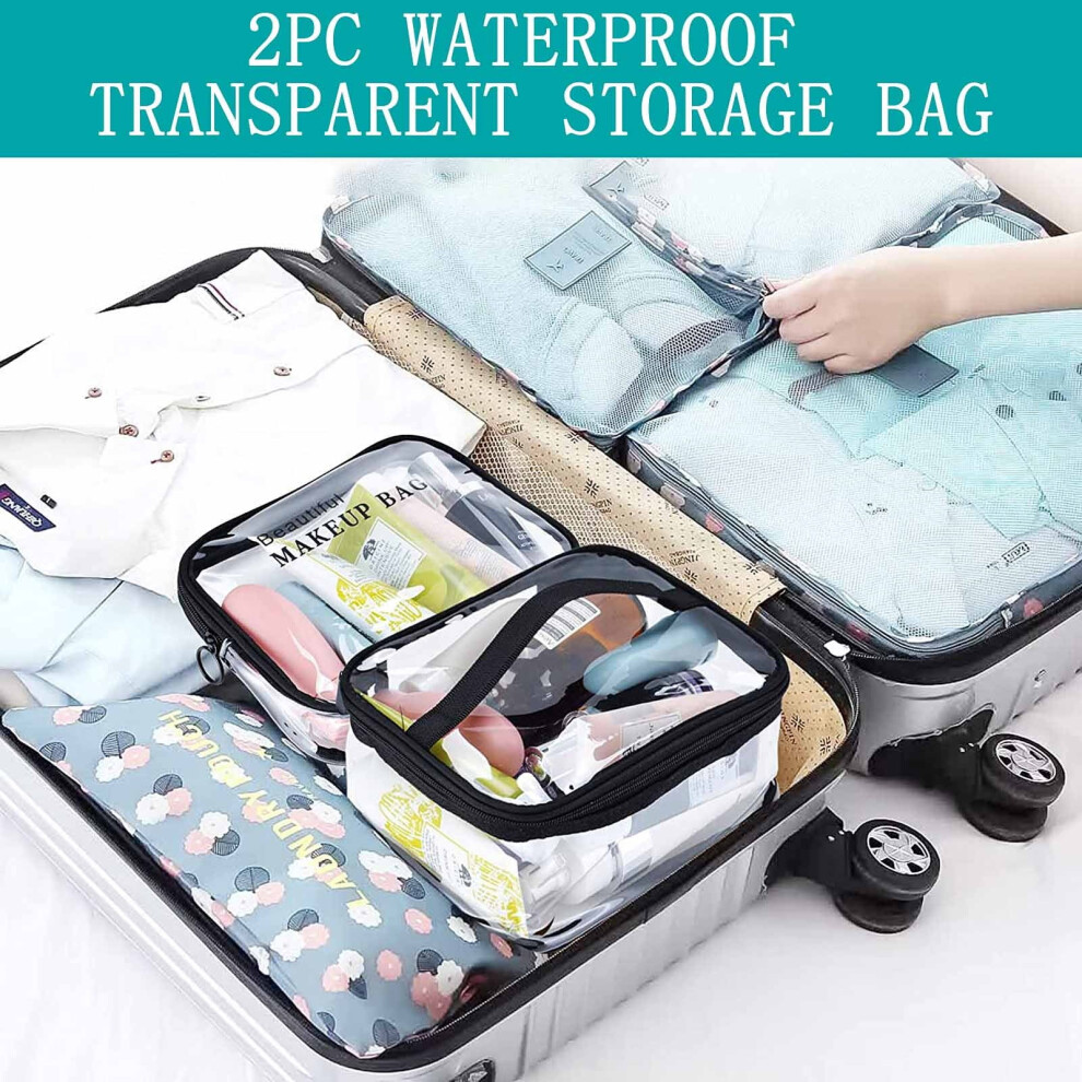 Rinse Cosmetics Bag Transparent Travel Organizers 2PC