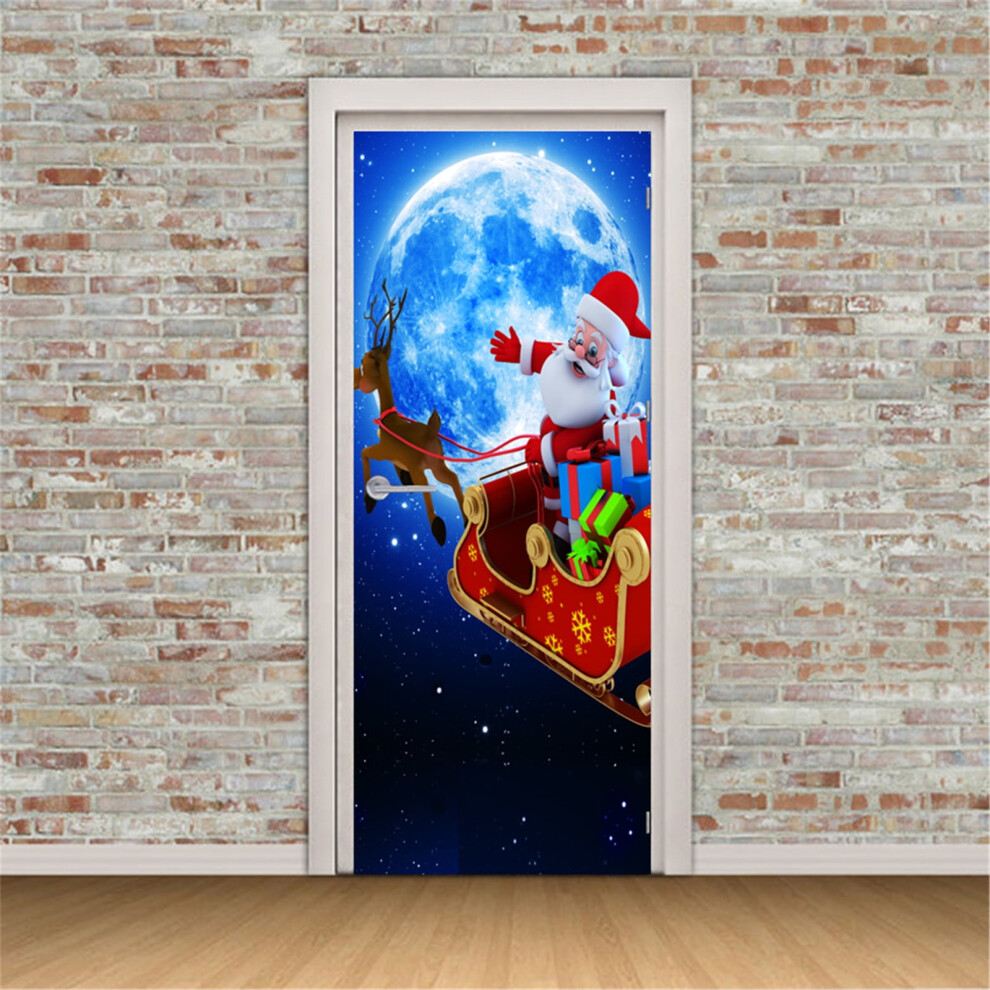 Christmas Snowman 3D Door Sticker Removable Indoor Decor 969218244630