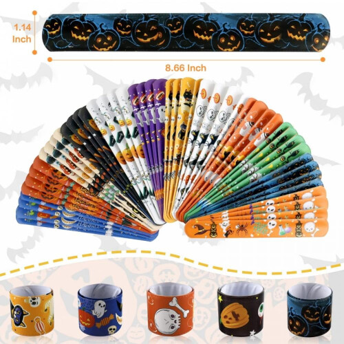 Halloween Slap Bracelets Assorted Designs 48 Pcs 1