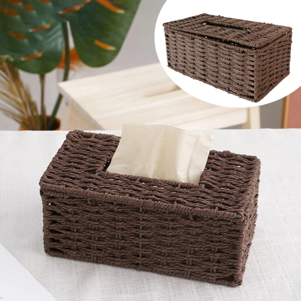 Woven Rattan Tissue Box Holder Rectangular