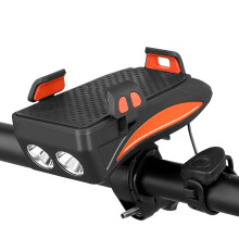 Viflosae LED bicycle headlight with horn and phone mount,