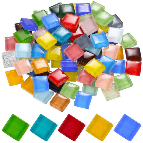 Crystal Glass Mosaic Tiles Square Flat Back 1200 pcs