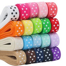Panglici Grosgrain cu buline, 17 culori, 1 metru, panglici de păr DIY de 22 mm pentru ambalarea cadourilor