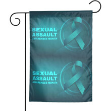 Gartenflagge zum Monat des Bewusstseins für sexuelle Übergriffe, 12 x 18 Zoll, doppelseitig, Dekoration für den Außenbereich, Gartenschild,