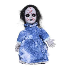 Ijesztő síró baba baba, csúnya kísértetjárta baba dekoráció, ijesztő halloweeni dekorációk, beltéri, ijesztő kísértetjárta jelmezek,