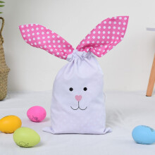 Winysin Osterhasen-Beutel mit Kordelzug, große Jutesäcke mit Hasenohren, ideal zur Aufbewahrung von Süßigkeiten und Geschenken für Kinder auf