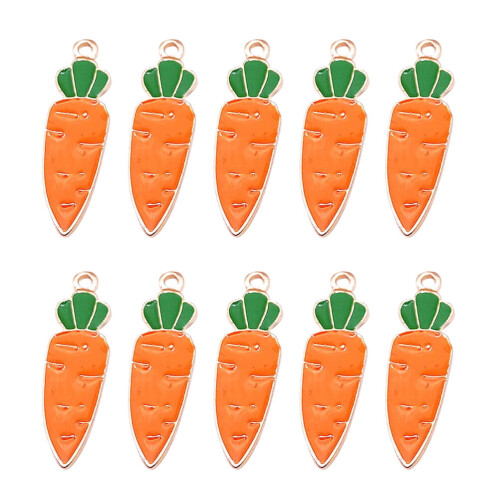 Carrot Pendant Alloy Charm 30 pcs