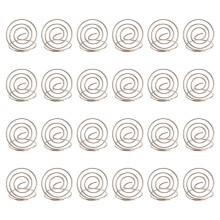 24 porte-notes ronds créatifs en acier inoxydable, porte-numéros de table, pinces à menu (argenté)