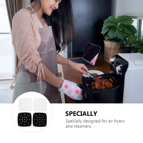 Air Fryer Pad Set White High-Temp Cloth 8 pcs 2