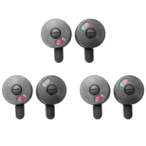 6Pcs Public Toilet Door Locking Rotating Red Green Indicator Knob Lock 1