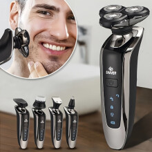 Uanstrengt barbering: Vanntett USB-oppladbar elektrisk barbermaskin for menn med tre presisjonsblader