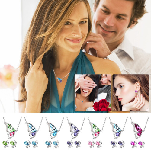 Ensemble collier et boucles d'oreilles papillon Moon Splash 2