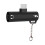 Type-C oortelefoonadapter 3,5 mm audio-oplaadkabel zwart 2