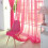 Solid Color Wedding Curtain Rose Red 100x201 cm 4