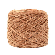 Gold velvet yarn for knitting scarves and hats