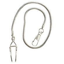 Vintage Taschenuhrkette aus Silber mit Clip und Verschluss