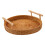 Bandeja redonda de servir em rattan trançado à mão com alças, 22 cm (8,66 polegadas) 1