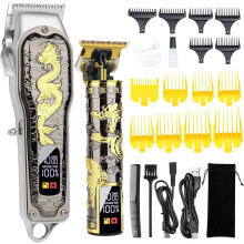 Men's cordless hair clippers with T-blade and LED display