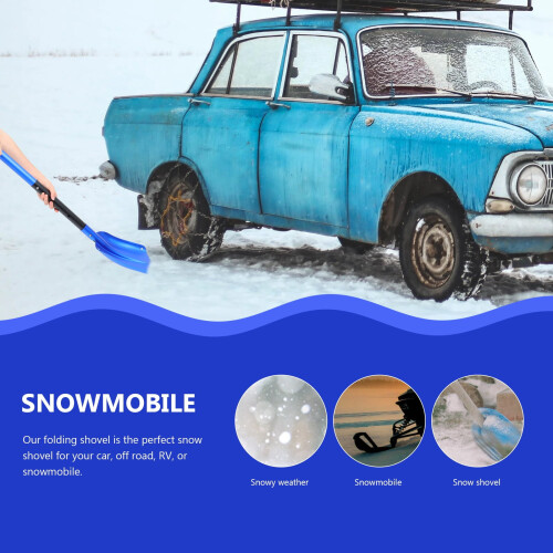 Car ice scraper foldable telescopic snow shovel 2