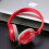 Cuffie con microfono, leggere, pieghevoli, rosse 2