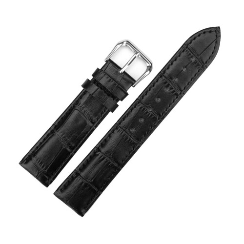 Cattlehide watch band bamboo grain 10mm black