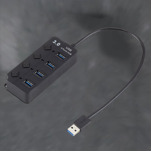 Concentrador USB 3.0 de 4 puertos negro 1
