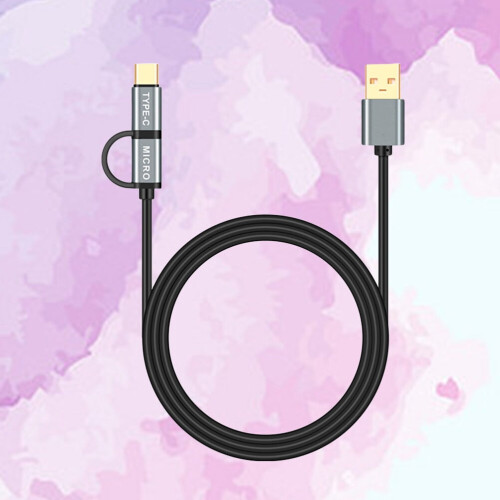 Pozlátený dátový kábel Type-C na Micro USB, 1 m 2