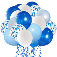 Balony lateksowe, niebieskie, garnitur, konfetti, impreza, cekinowy strój, urodziny, zoo, zwierzę, kropki, panna młoda, 50 szt.